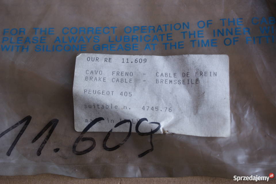 Linka hamulca ręcznego tył P 560mm410mm PEUGEOT mazowieckie