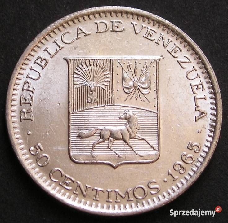 Wenezuela 50 centimos 1965 Simon Bolivar stan 2 Łódź