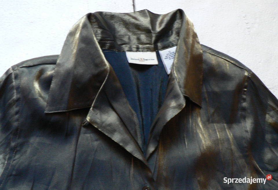 Jaclyn Smith złota zieleńcudna koszulowa bluzka Łódź