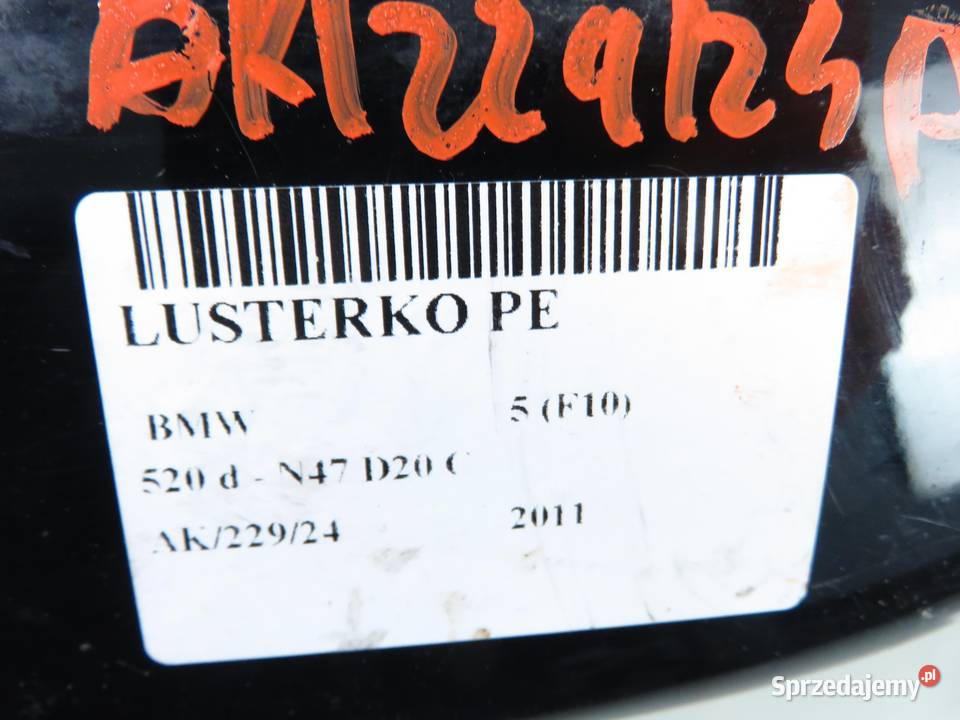 LUSTERKO PRAWE BMW F10 4 PIN ANGLIK sprzedam