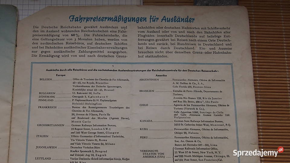 Sudetengau RDV ORBIS biuletyn informacyjny lata śląskie