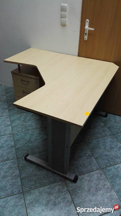 Biurko narożne z kontenerem Wuteh buk meble