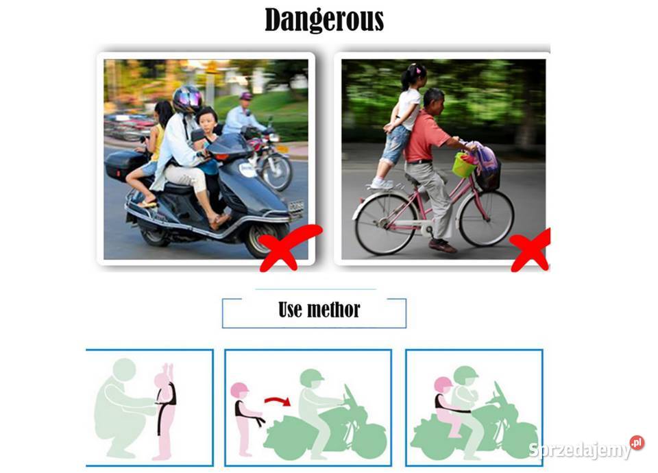 PAS BEZPIECZEŃSTWA SZELKI DZIECKA NA MOTOCYKL