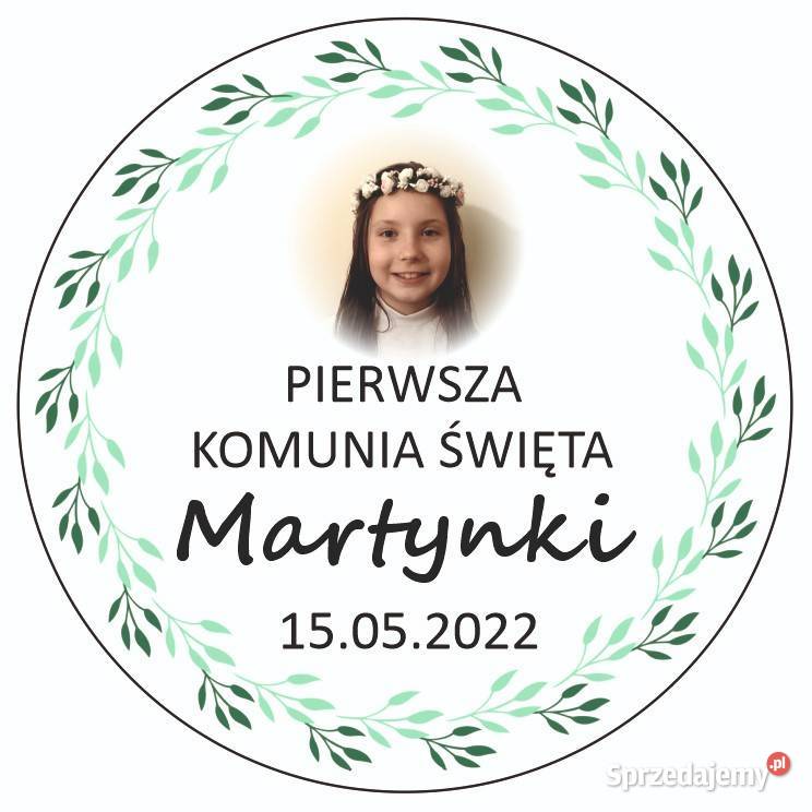 Naklejki Pierwsza Komunia Święta personalizowane sprzedam
