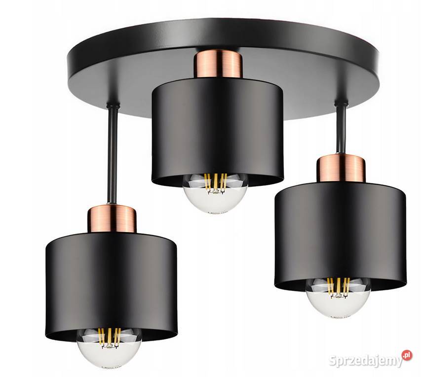 LAMPA WISZĄCA Nowoczesna czarna mat złota 3xE27 Choroszcz