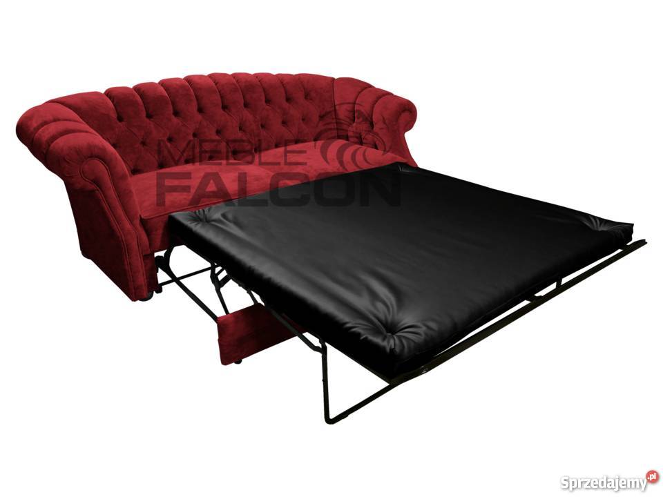 Pikowana sofa chesterfield Melford f spania zielony Warszawa