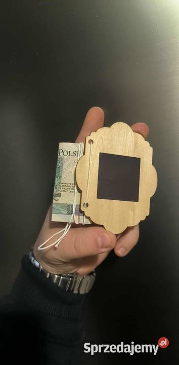 Świąteczny magnes drewniana sklejka z miejscem śląskie Zawiercie