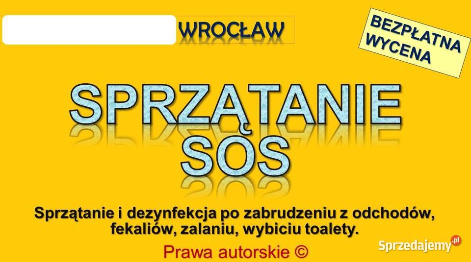 Sprzątanie fekaliach odchowy z wybicia i zalania Wrocław