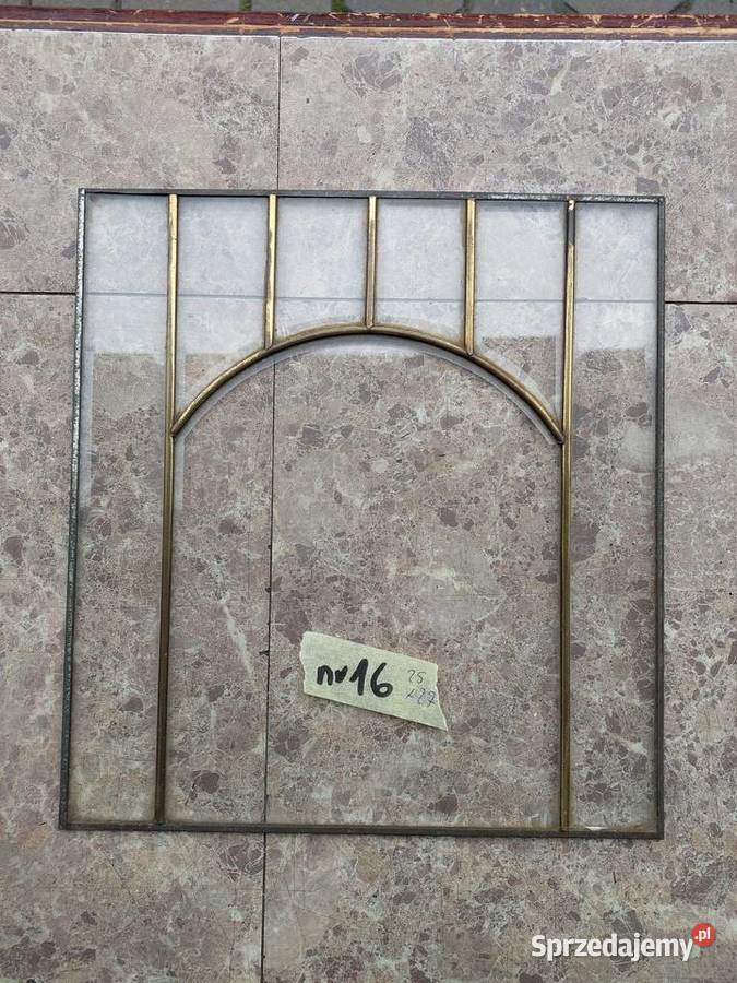 16 Witraż frontu starego zegara szafki szkło Tczew
