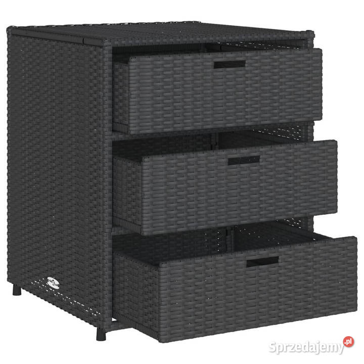 Szafka ogrodowa czarna 55x59x69 polirattan