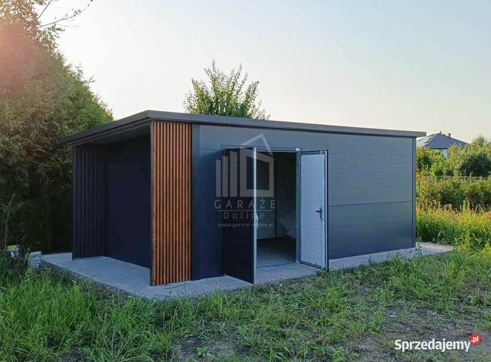 Garaż ocieplany z płyty warstwowej 55x3m wiata pomorskie