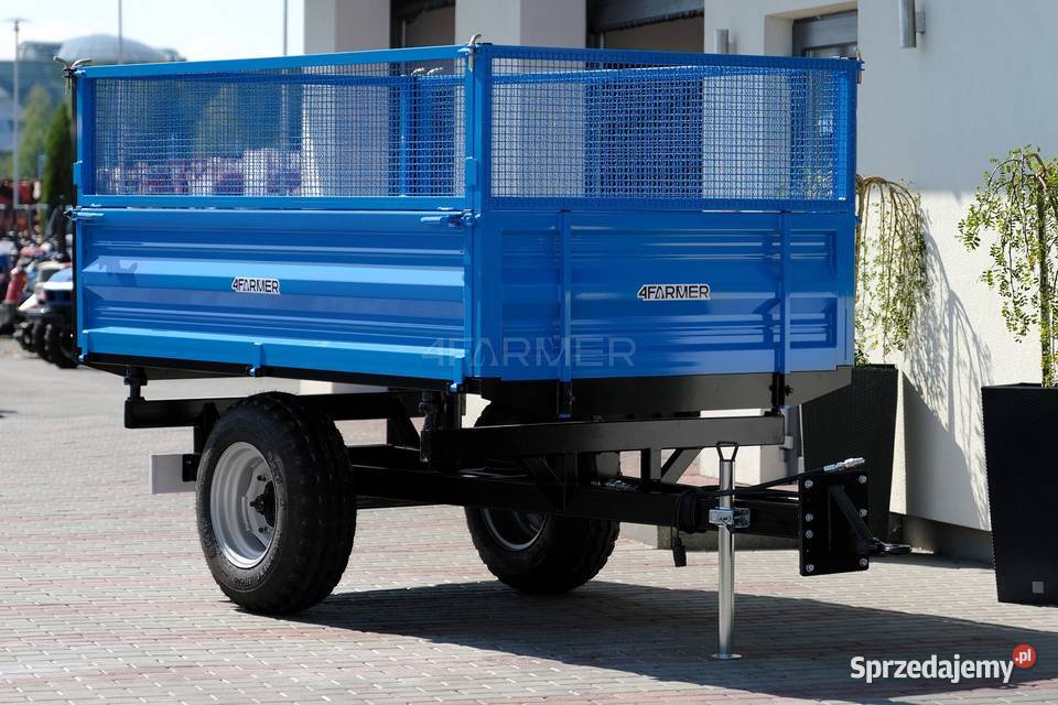 Przyczepa rolnicza jednoosiowa 2T z kiprem i Tajęcina