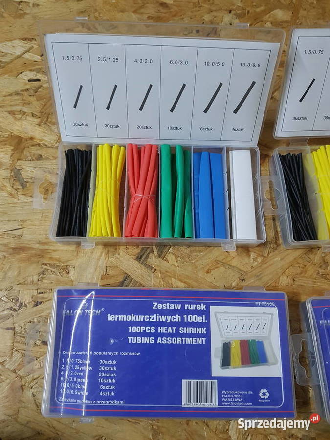 Zestaw rurek termokurczliwych 100 różne wielkopolskie Głogowa
