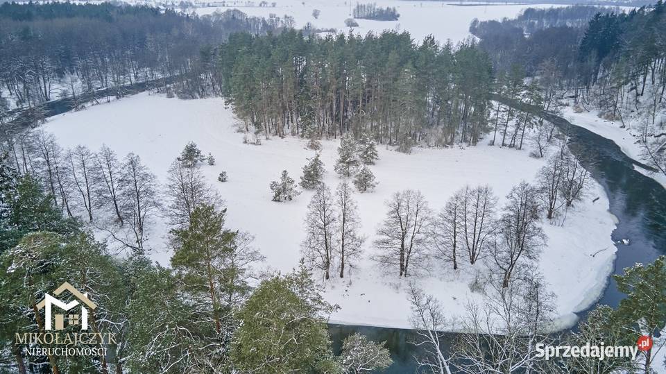 Urokliwa działka rolna z linią brzegową Łyny Bartoszyce
