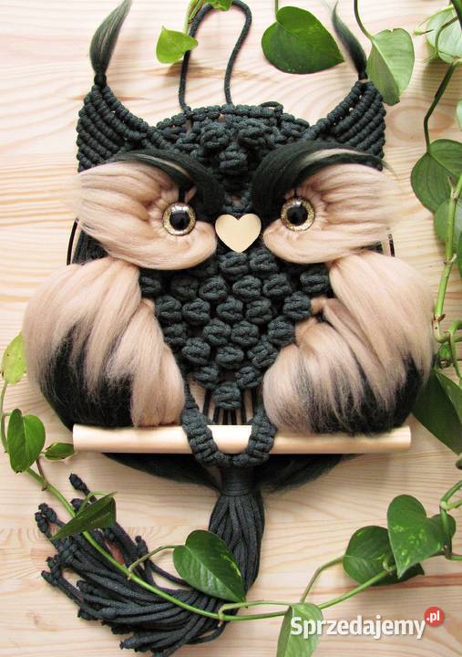 Sowa makrama sowa ze sznurka puchacz sowa dolnośląskie Wrocław