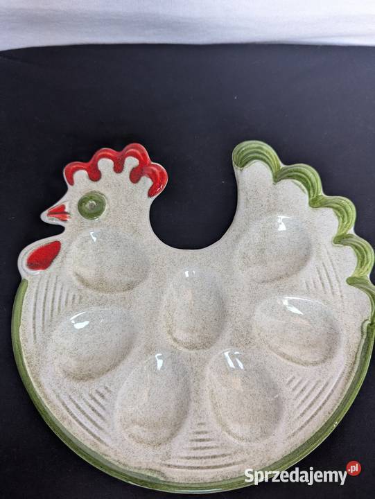 Ceramiczny talerz na jajka w stylu vintage Kielce