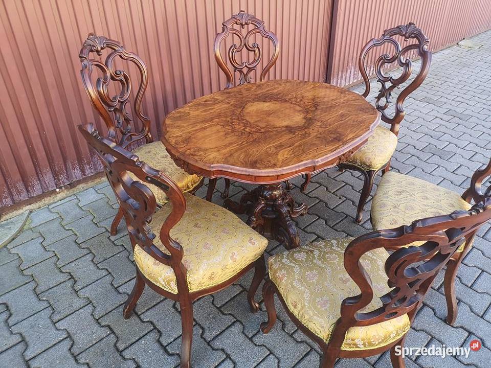 Komplet Salonik Unikatowy Ludwik Filip XIX Stary Antyki, Sztuka, Kolekcje Swarzędz