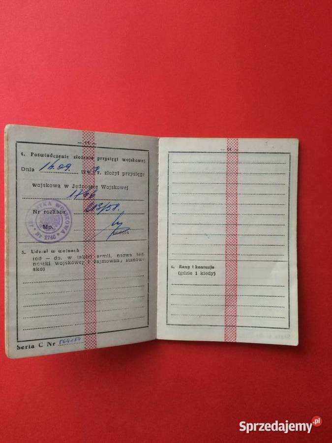 1588 Książeczka Wojskowa Antykwariat Antykwariat Szczecin