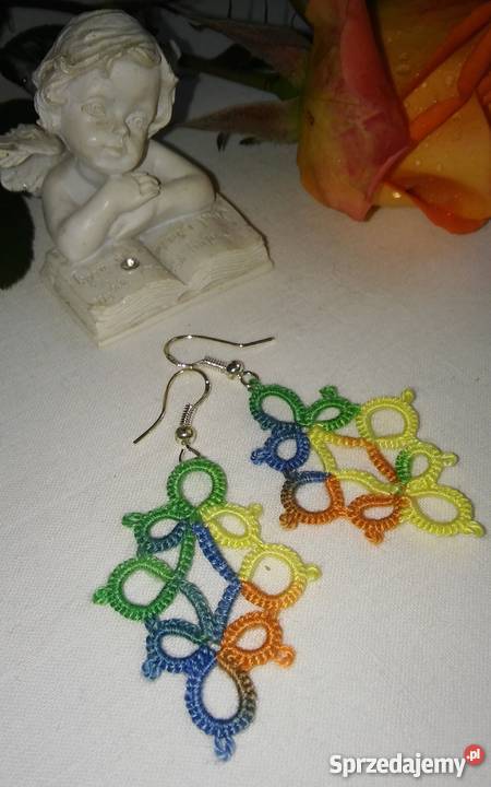 Kolczyki Frywolitkowe Wiśniowa