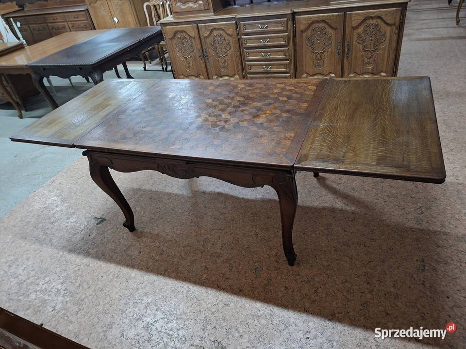 Ładny rozkładany stół ludwikowski ciemny Stoły małopolskie Nowy Sącz
