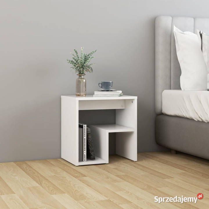Szafki nocne 2 białe 40x30x40 materiał