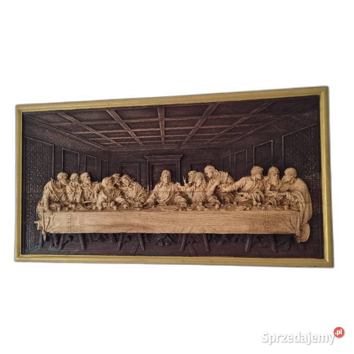 Drewniana Rzeźba 3D Ostatnia Wieczerza Obraz Malechowo