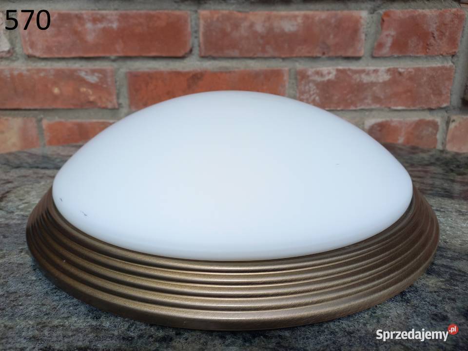 Plafon mosiężny ze szklanym kloszem Lampa Oświetlenie Gawroniec