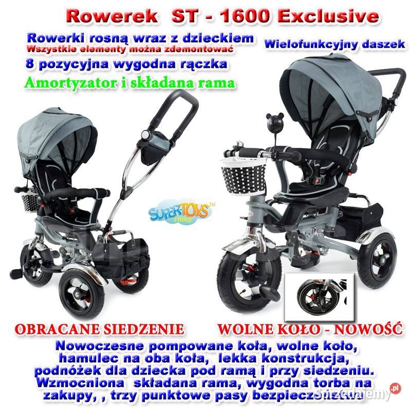 ROWEREK TRÓJKOŁOWY EXCLUSIVE POMPOWANE KOŁA 1600 Toruń