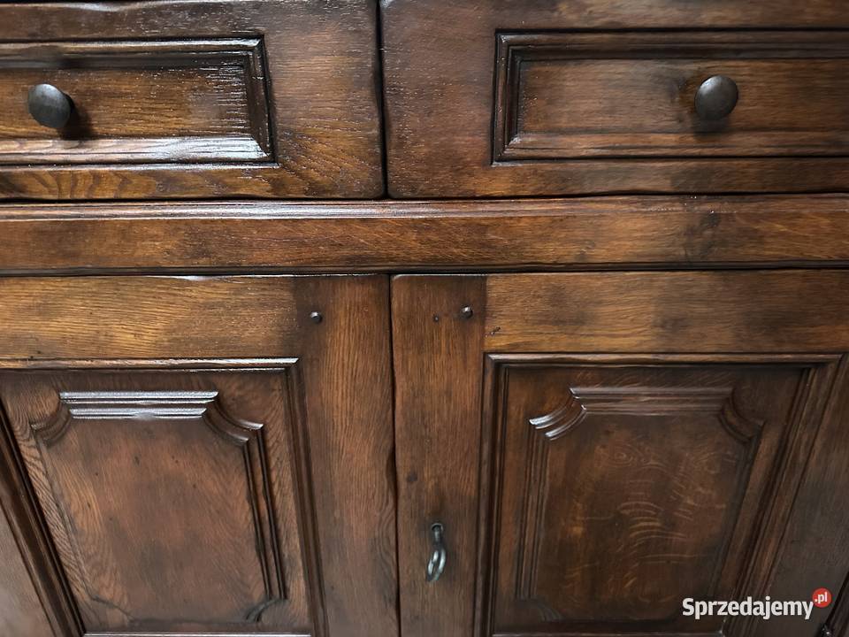 Masywna ciężka dębowa komoda 100 lite drewno 235 Sławoszewek sprzedam