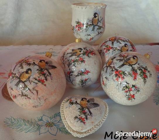 Bombki decoupage ozdoby swiateczne prezenty świętokrzyskie Krajno-Parcele sprzedam