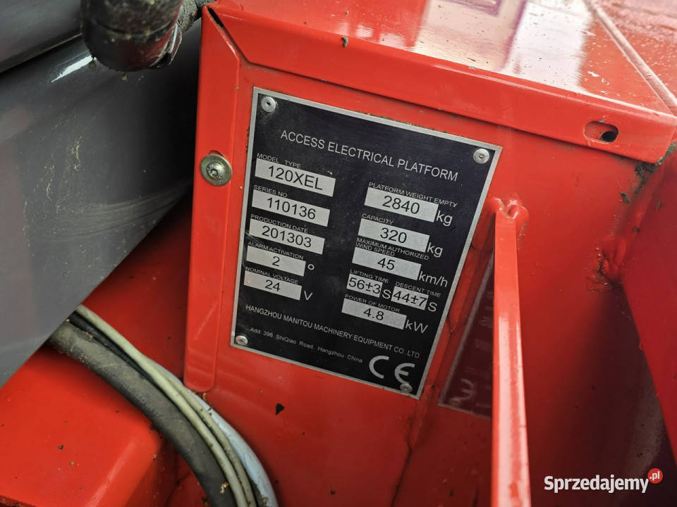 podnośnik nożycowy Manitou 120 XEL Podnośnik 4h Skępe sprzedam
