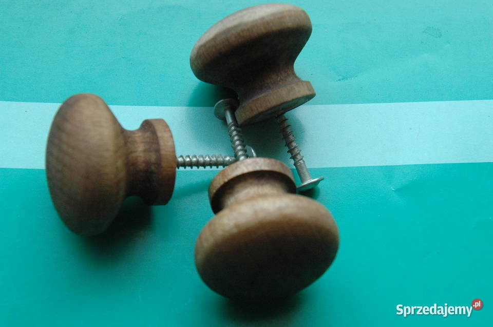 drewniane uchwyty meblowe 34mm komplet 3 Gdynia