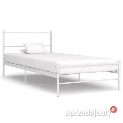 vidaXL Rama łóżka biała metalowa 90 x 200 mazowieckie Warszawa