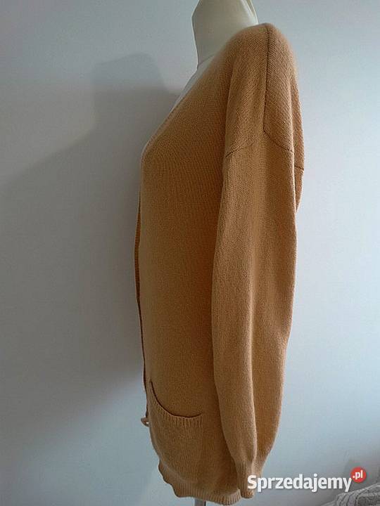 Sweter Kardigan z Angorą Długi Rozpinany długi Łomża