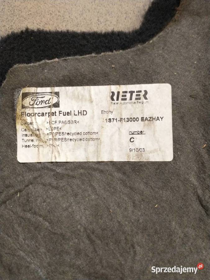 Ford wykładzina podłogowa Zendek