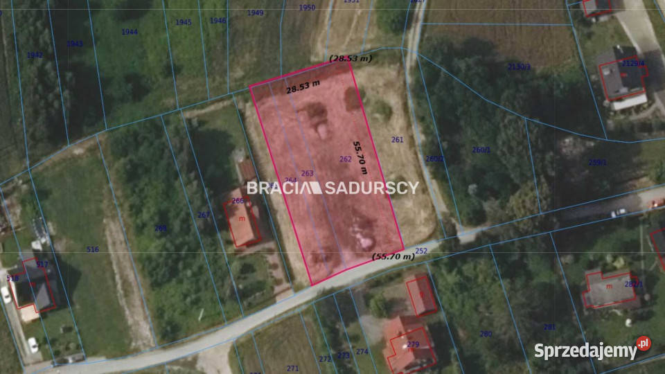 Działka 1572m2 Jeziorzany małopolskie