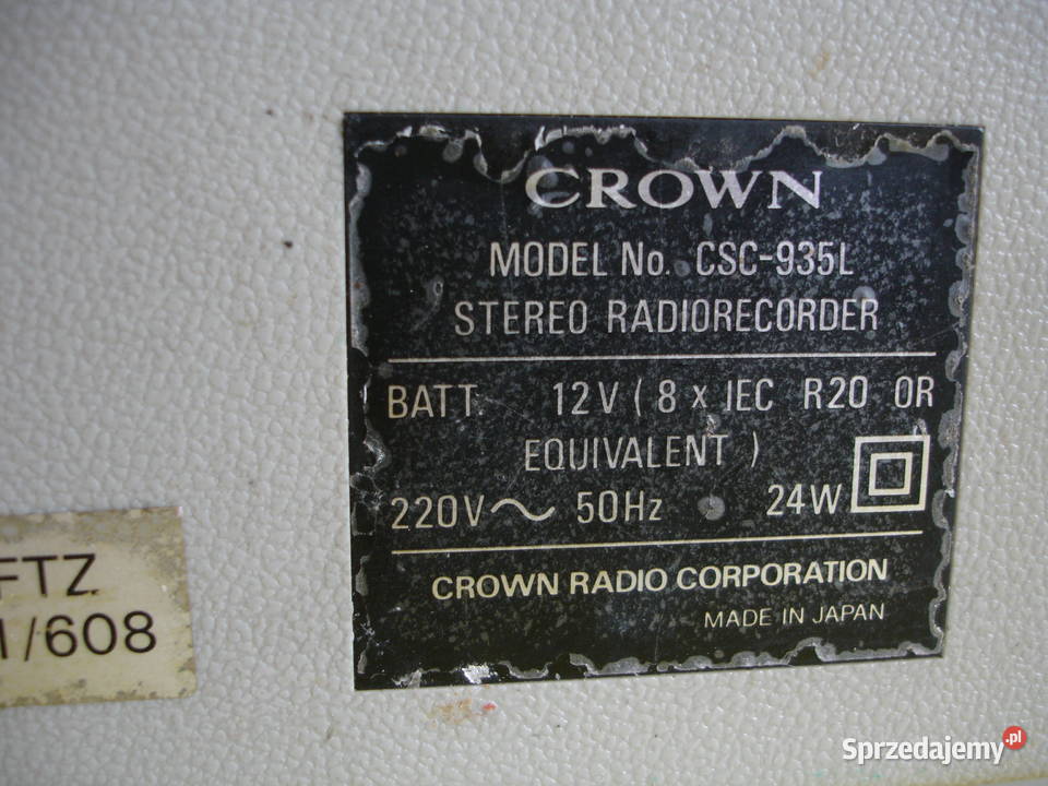 Radiomagnetofon CROWN CSC935 lubuskie Zielona Góra