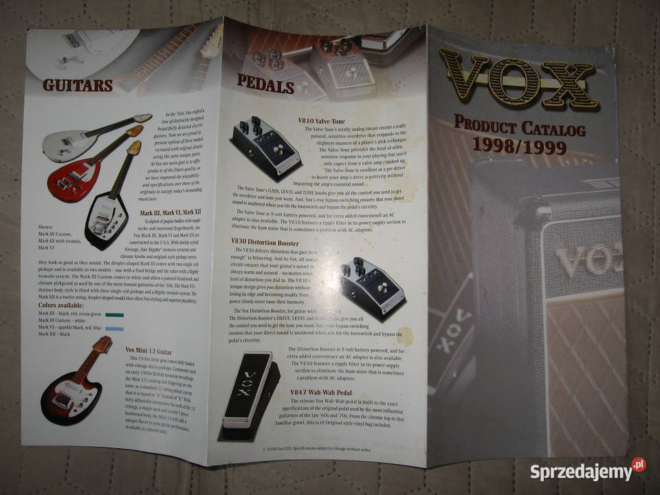 VOX Amplifiers two brochures catalogs lot dwie Kępice