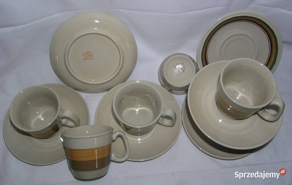 filiżanki vintage Pruszków w paskiD35 Bartków