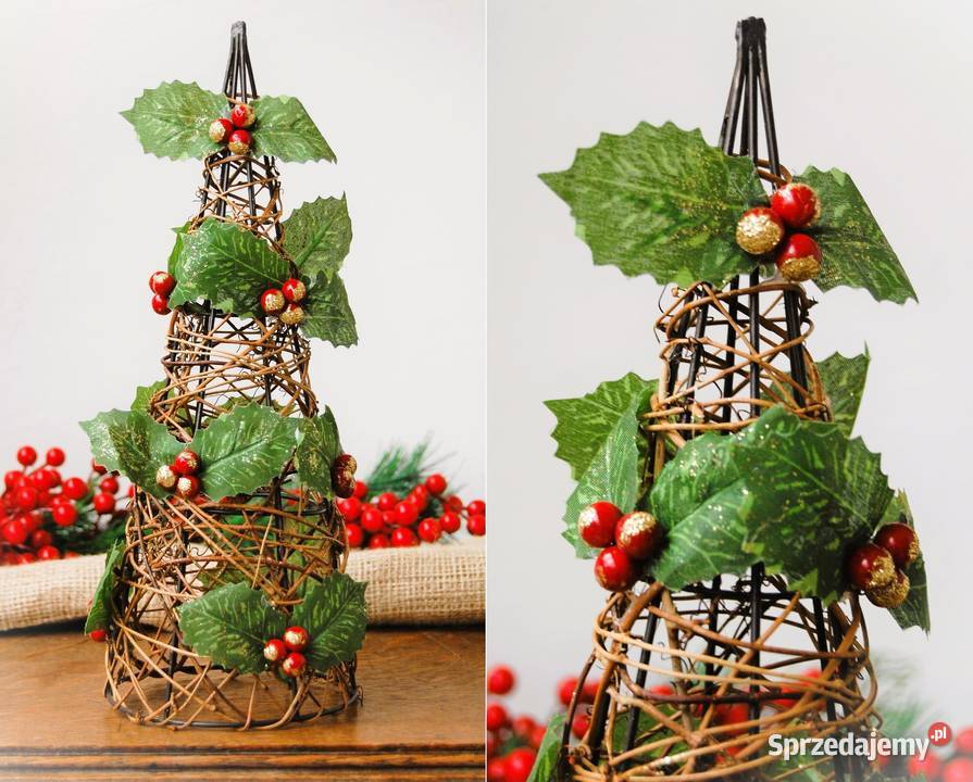 Choinka pleciona ostrokrzew ozdoba świąteczna lubelskie Lublin