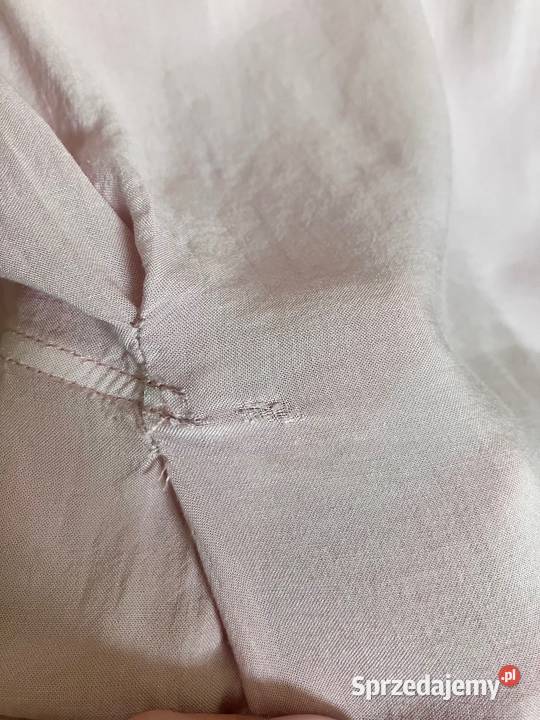 Bluzka z wiskozy Zara Basic pudrowy róż różowa Nisko