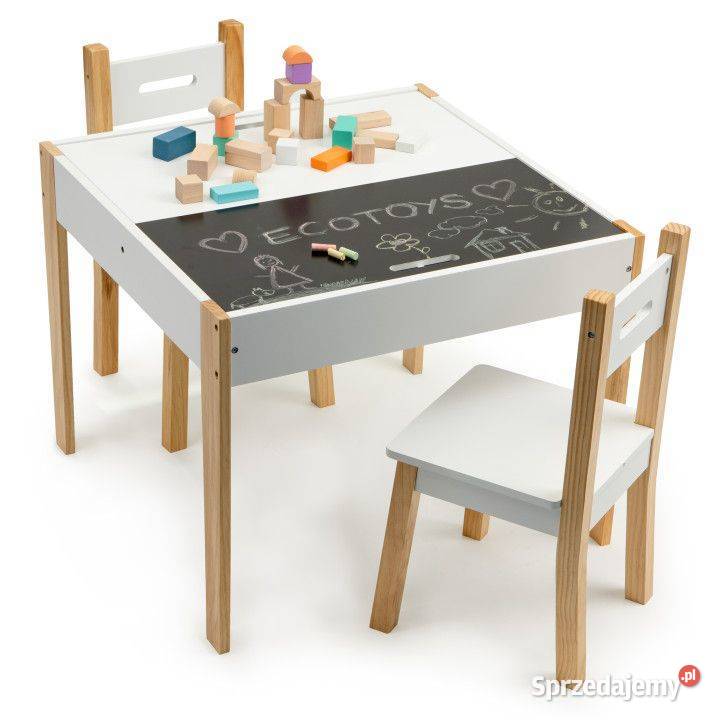 Stół stolik z dwoma krzesłami zestaw mebli podlaskie Bielsk Podlaski