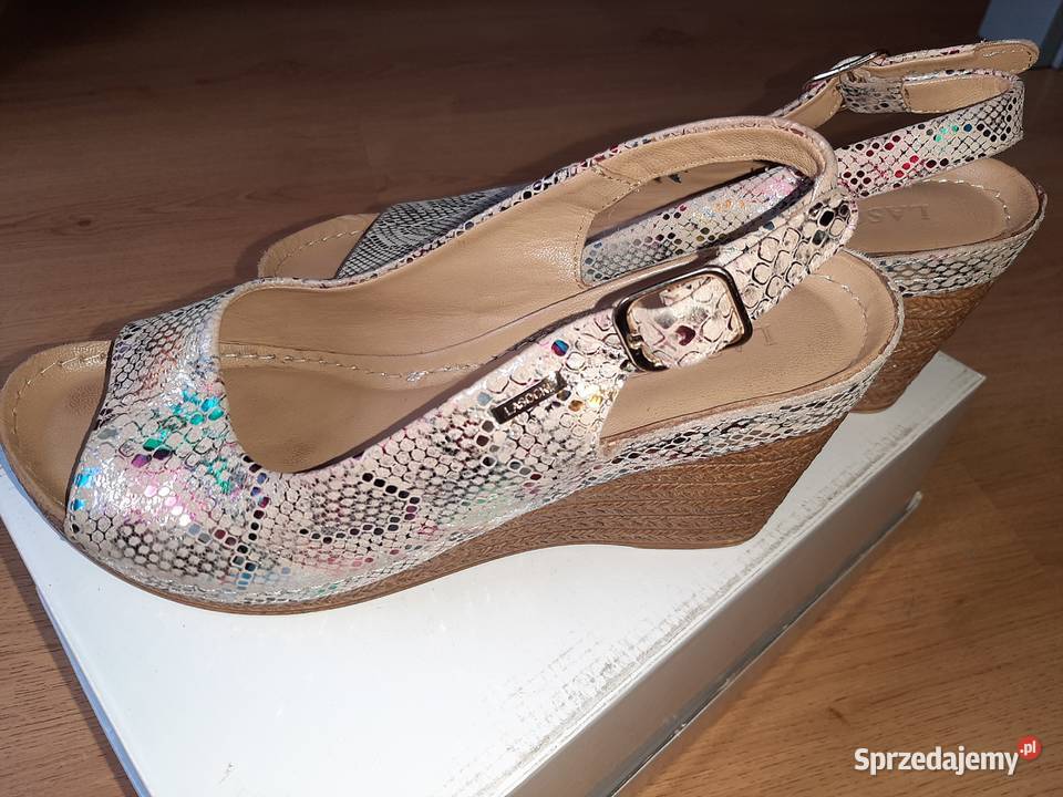 Sandały buty na koturnie skóra Lasocki r40 Rawicz