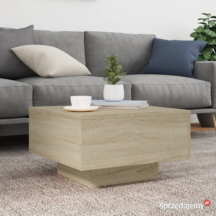 Stolik kawowy dąb sonoma 55x55x31 materiał Warszawa