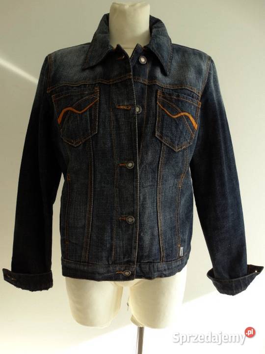 Kurtka Jeansowa Trucker Niebieska Ocieplana z niebieski Łomża