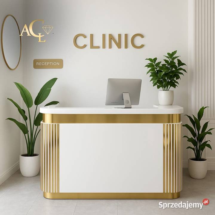 Biała złota lada sklepowa recepcja Premium Golkowice