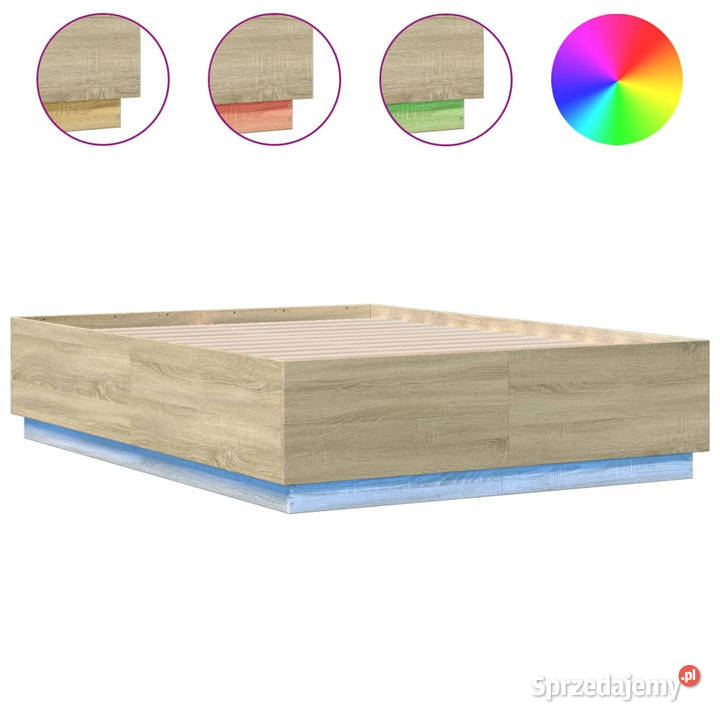 Rama łóżka z LED dąb sonoma 140x190 WM3209641 mazowieckie Warszawa sprzedam