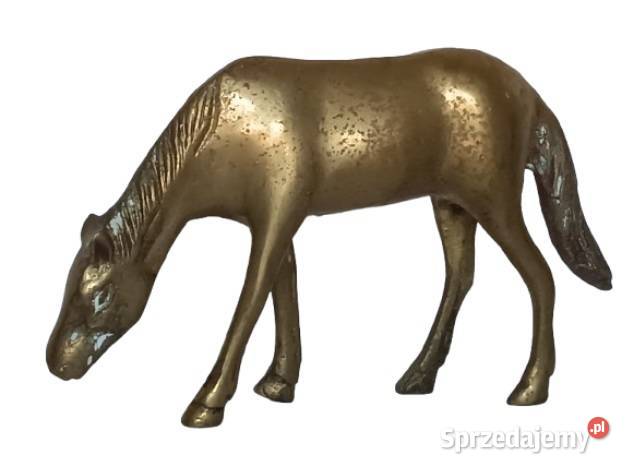 Mosiężna figurka konia Koń pasący się Dekoracja podkarpackie Rzeszów