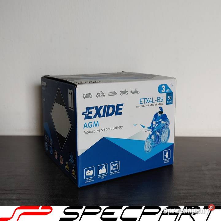 Akumulator motocyklowy EXIDE ETX4LBS YTX4LBS 12V Łódź