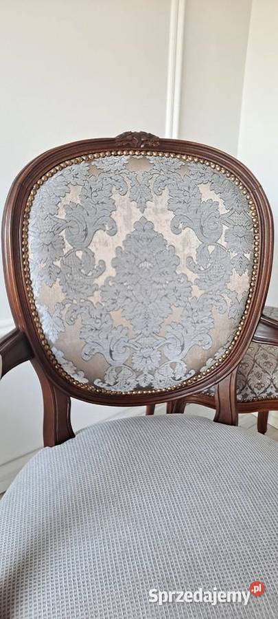 Stylowy fotel krzesło ornament Ludwik
